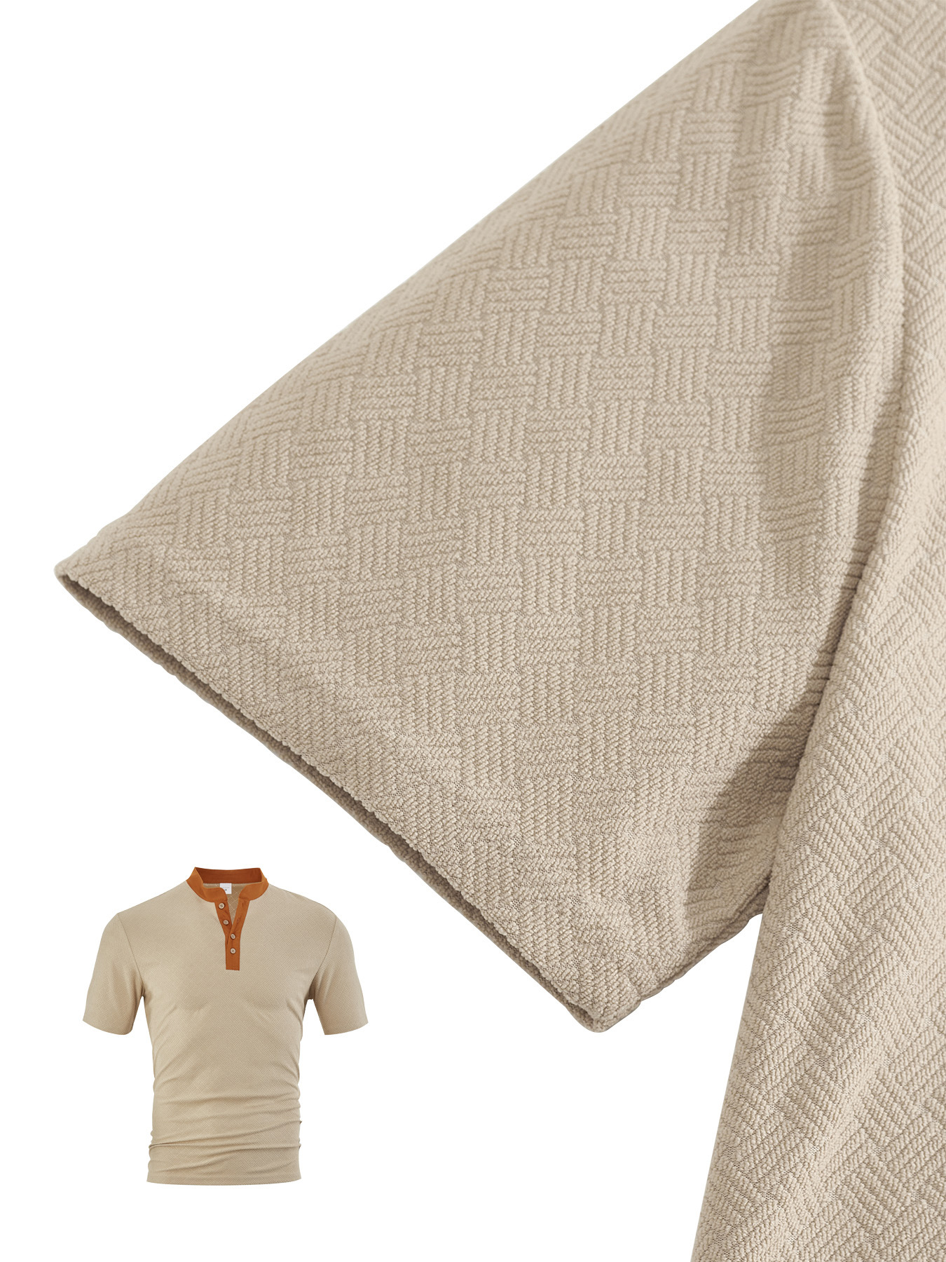 Clothes > Men's Clothing > Tops > T-Shirts  Summer Men's Henley Button Down T-Shirt