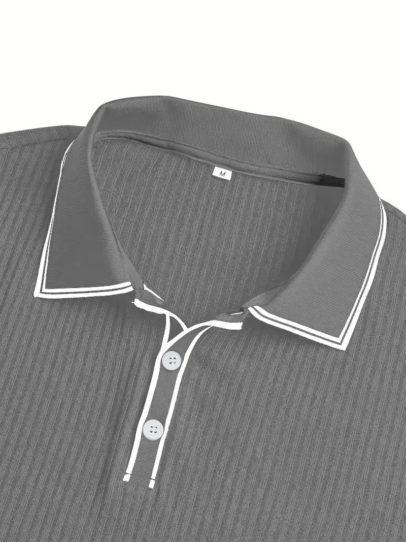 Clothes > Men's Clothing > Tops > T-Shirts  Men's Polo Shirt With Short Sleeves And Laces S-2XL