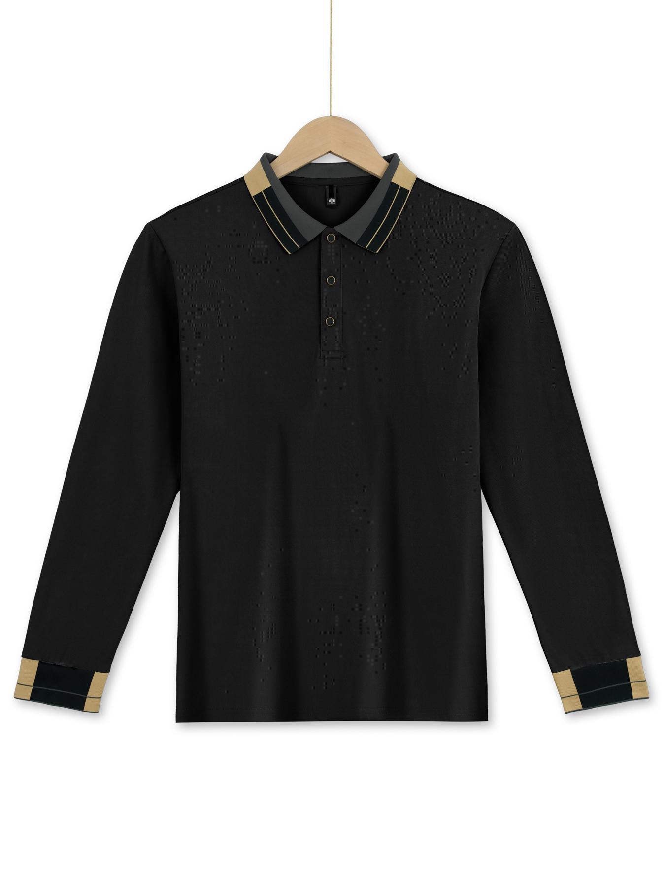 Clothes > Men's Clothing > Tops > Shirts Long Sleeve Waffle Collar Polo Shirt