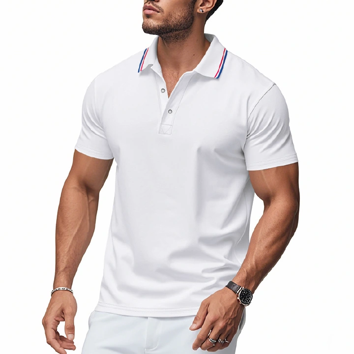 Clothes > Men's Clothing > Tops > T-Shirts  Summer Men's Polo Shirt With Lapel Black T-Shirt
