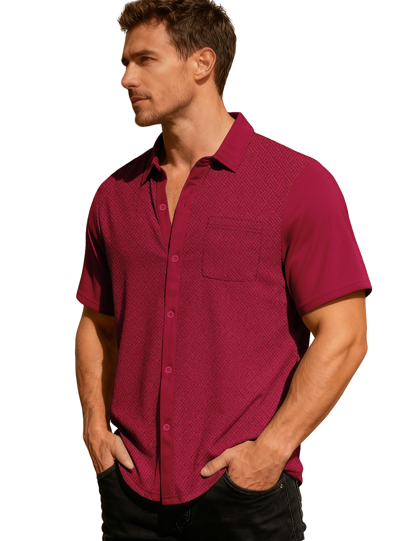Clothes > Men's Clothing > Tops > T-Shirts  Summer Men's Shirt With Short Sleeves and Loose Lapels