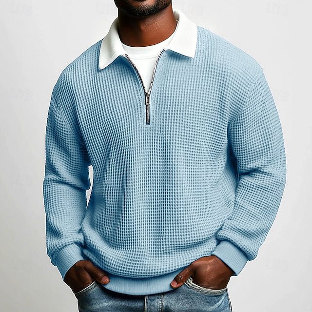 Clothes > Men's Clothing > Tops > Sweatshirts & Hoodies  Casual Long Sleeve Zip Shirt