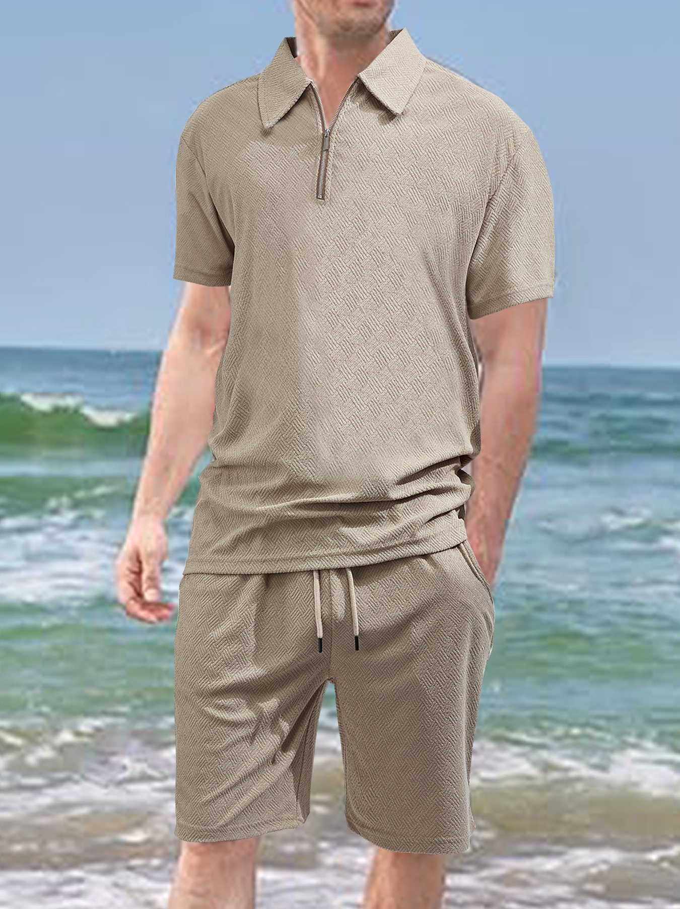 Clothes > Men's Clothing > Tops > T-Shirts  Summer Men's Loose Jacquard Polo Shirt
