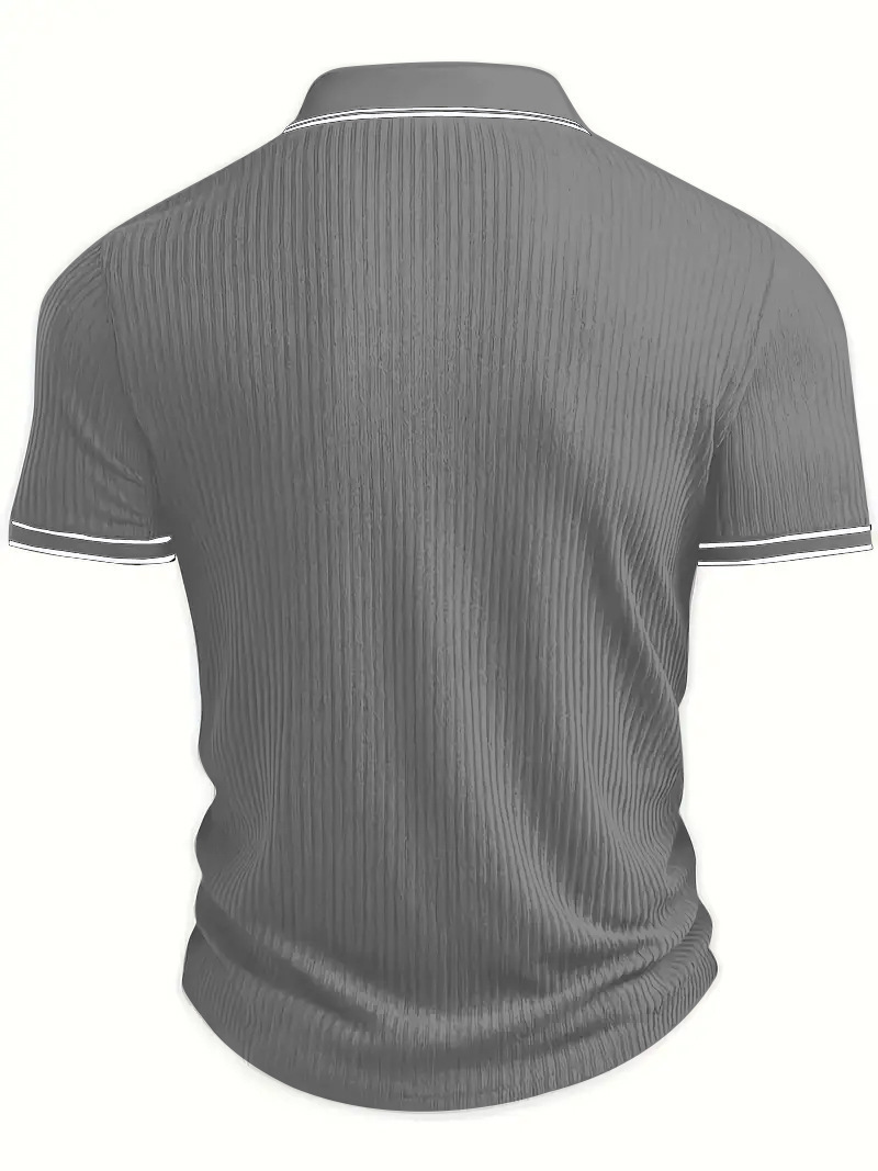 Clothes > Men's Clothing > Tops > T-Shirts  Men's Polo Shirt With Short Sleeves And Laces S-2XL