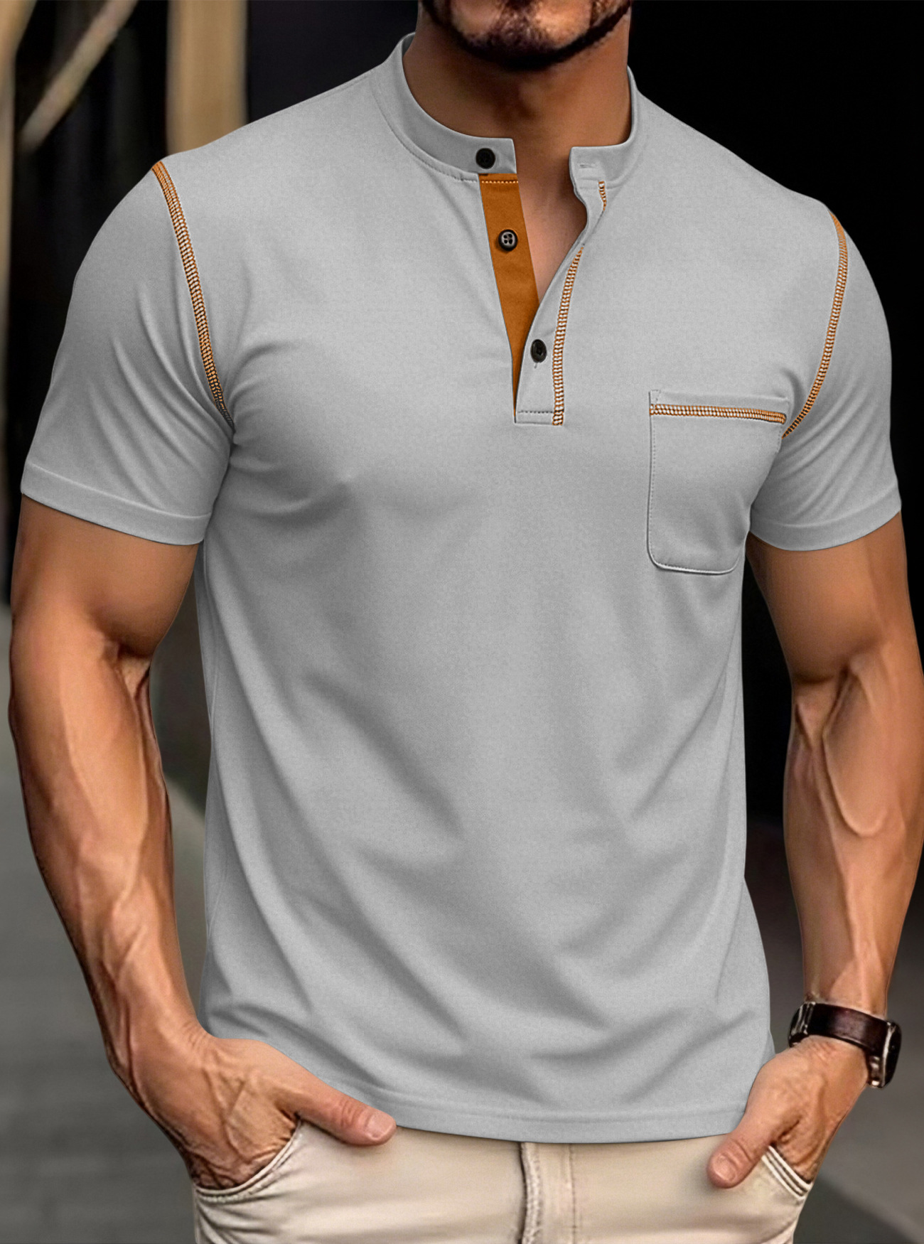 Clothes > Men's Clothing > Tops > T-Shirts  Summer polo shirt with short sleeves T-shirt S-3XL