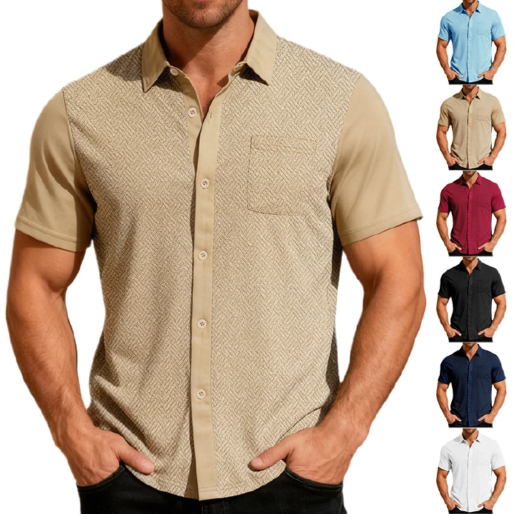Clothes > Men's Clothing > Tops > T-Shirts  Summer Men's Shirt With Short Sleeves and Loose Lapels