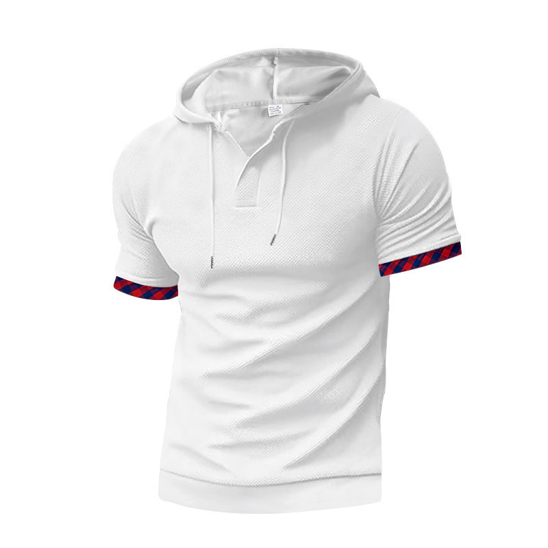 Clothes > Men's Clothing > Tops > T-Shirts  Summer Men's Short Sleeve Polo Hooded T-Shirt S-3XL