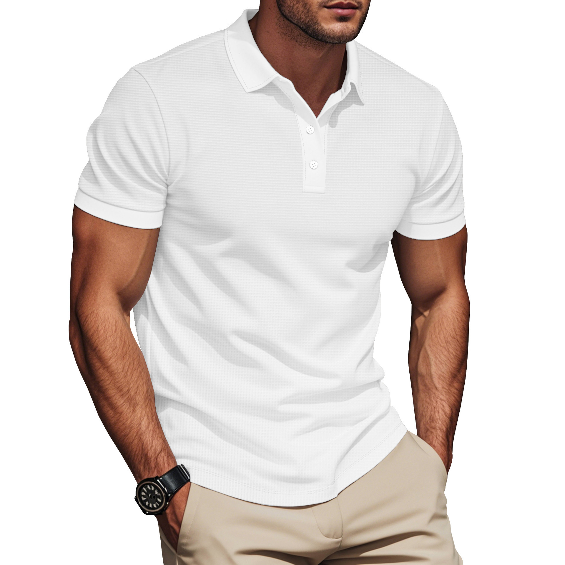 Clothes > Men's Clothing > Tops > Shirts  Summer Men's Lapel Short Sleeve Polo T-Shirt S-3XL