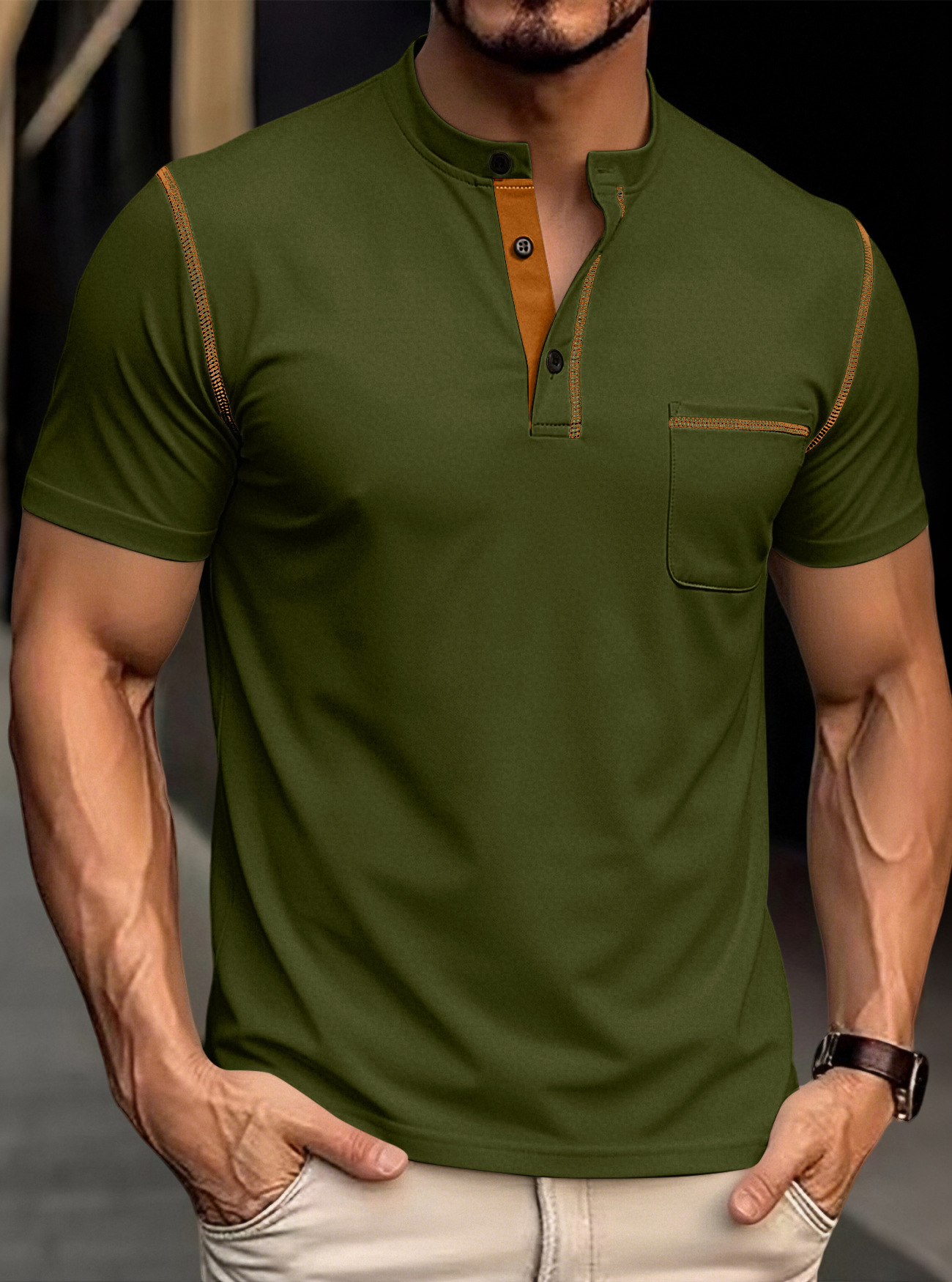 Clothes > Men's Clothing > Tops > T-Shirts  Summer polo shirt with short sleeves T-shirt S-3XL