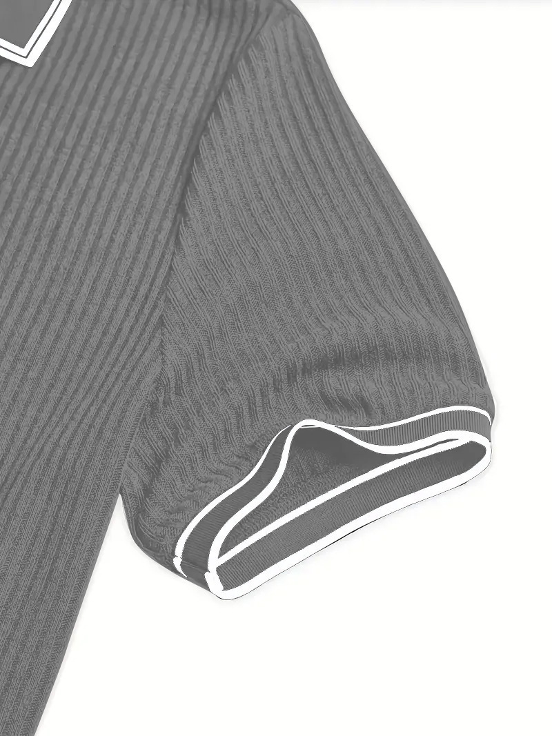 Clothes > Men's Clothing > Tops > T-Shirts  Men's Polo Shirt With Short Sleeves And Laces S-2XL