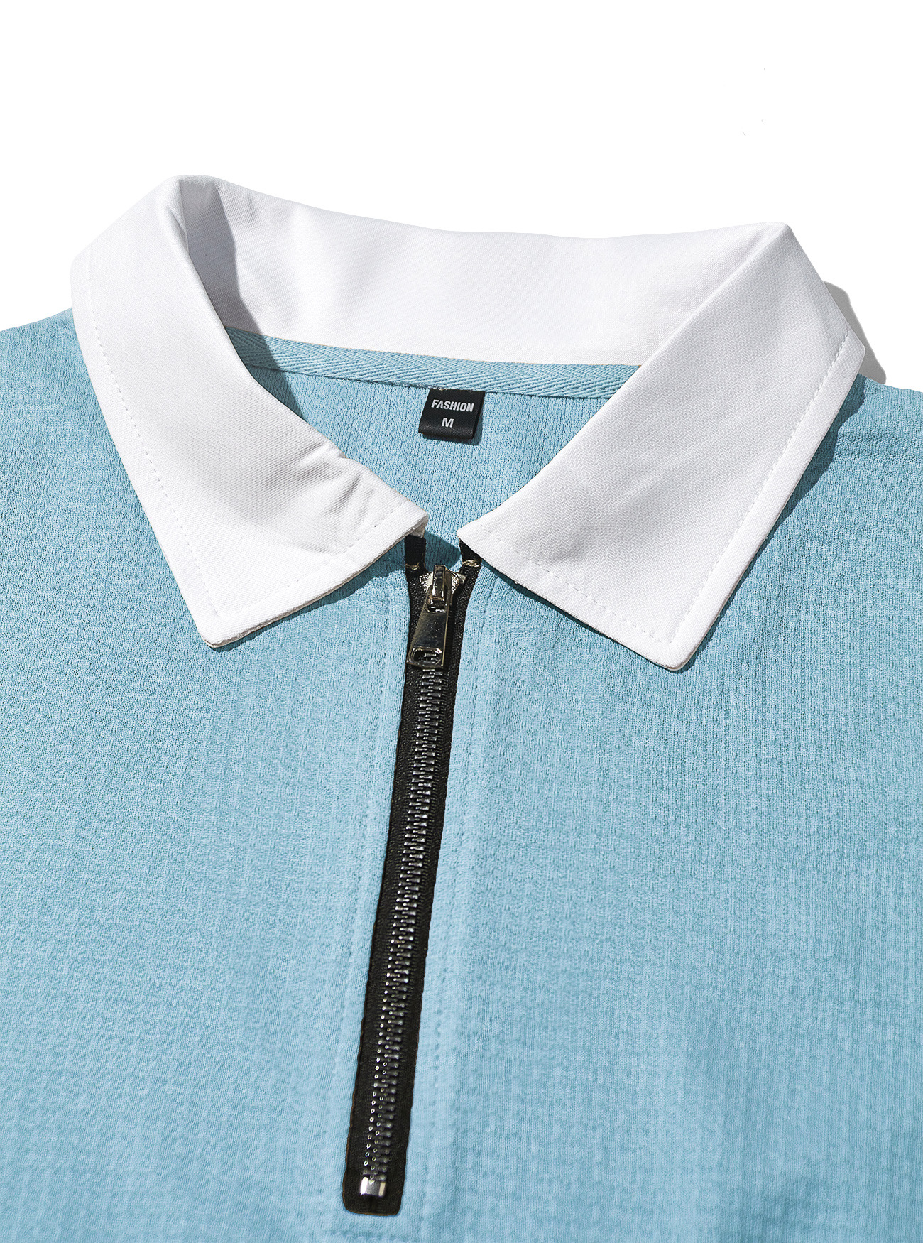 Clothes > Men's Clothing > Tops > Shirts  Long Sleeve Lapel Zip Shirt POLO Shirt S-3XL