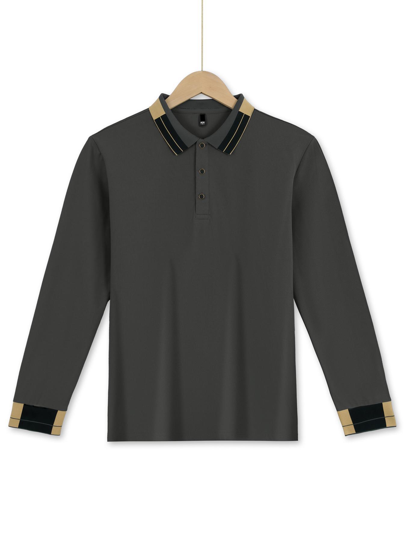 Clothes > Men's Clothing > Tops > Shirts Long Sleeve Waffle Collar Polo Shirt