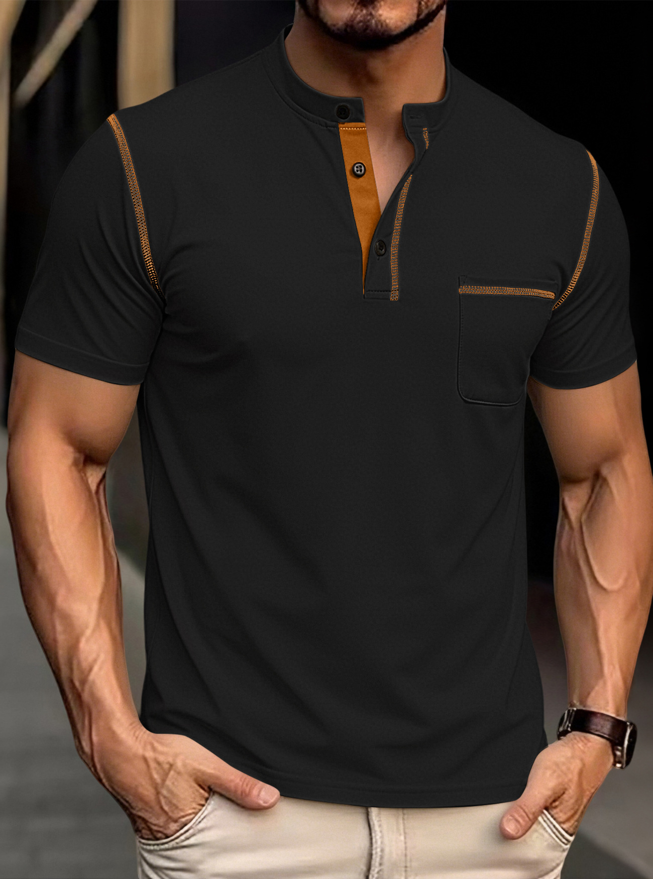 Clothes > Men's Clothing > Tops > T-Shirts  Summer polo shirt with short sleeves T-shirt S-3XL
