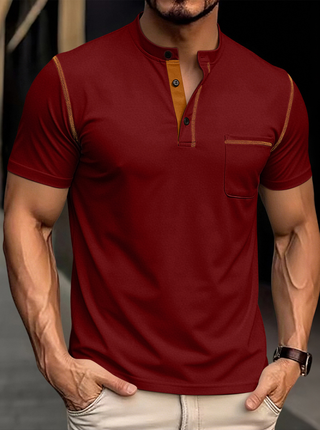 Clothes > Men's Clothing > Tops > T-Shirts  Summer polo shirt with short sleeves T-shirt S-3XL