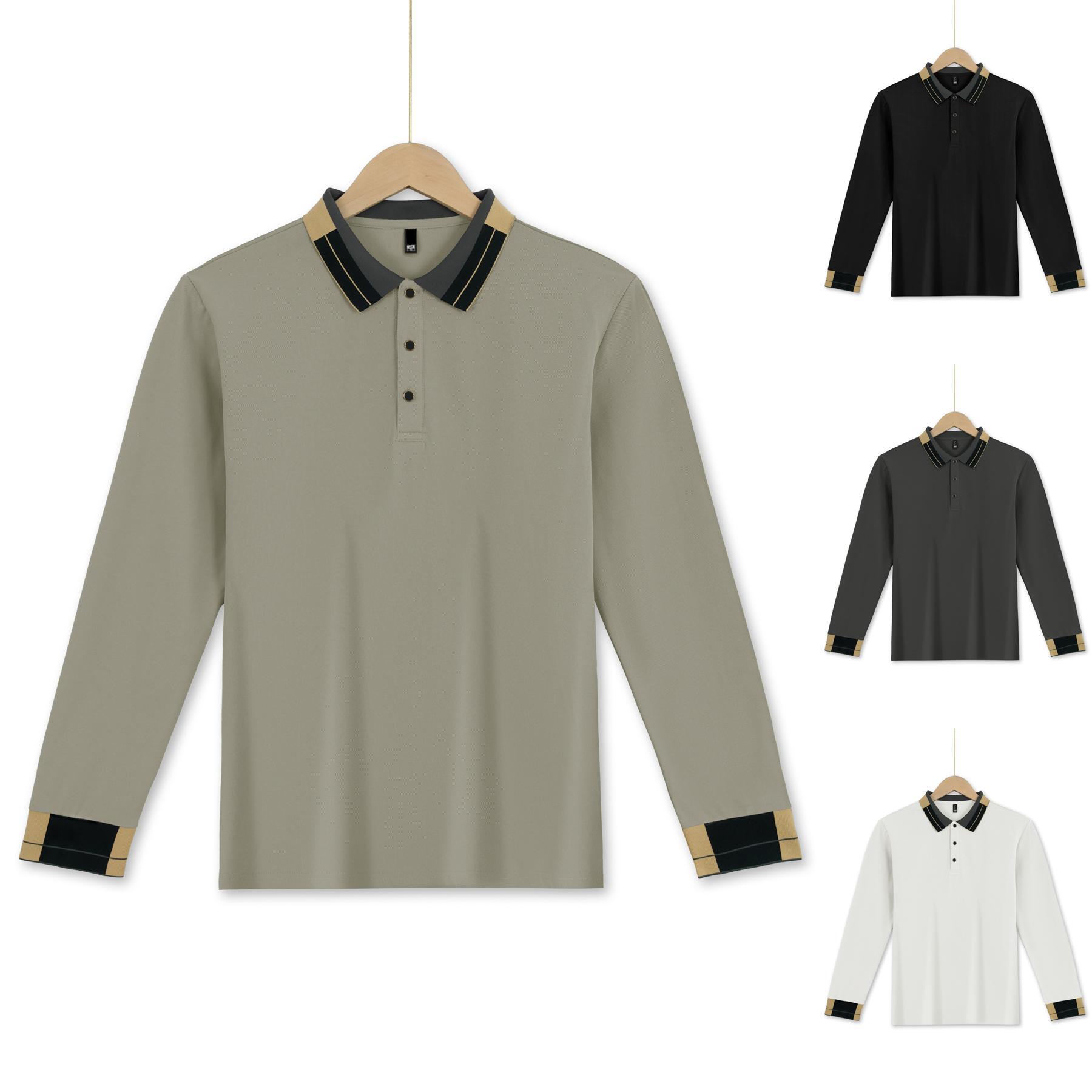 Clothes > Men's Clothing > Tops > Shirts Long Sleeve Waffle Collar Polo Shirt