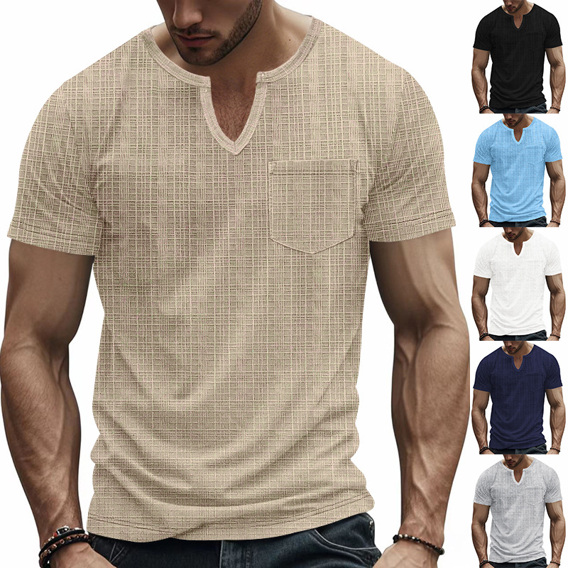 Clothes > Men's Clothing > Tops > T-Shirts Summer Men's Loose V-Neck Short Sleeve T-Shirt S-3XL