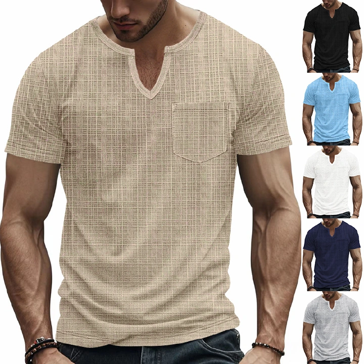 Clothes > Men's Clothing > Tops > T-Shirts Summer Men's Loose V-Neck Short Sleeve T-Shirt S-3XL