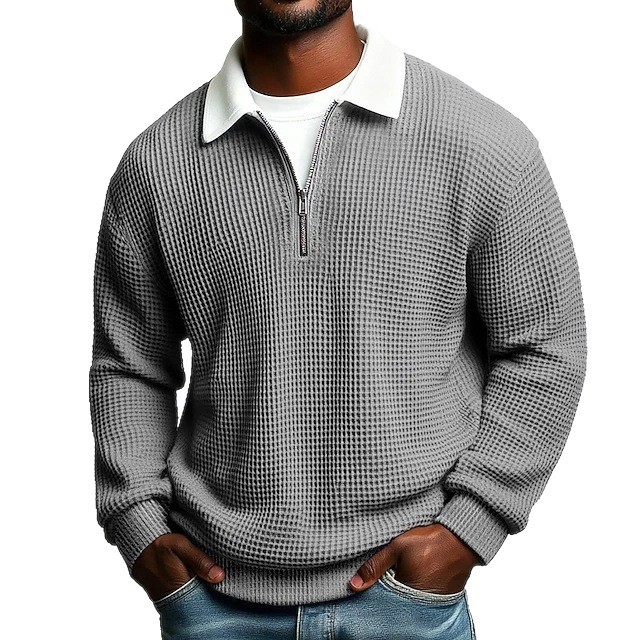 Clothes > Men's Clothing > Tops > Sweatshirts & Hoodies  Casual Long Sleeve Zip Shirt