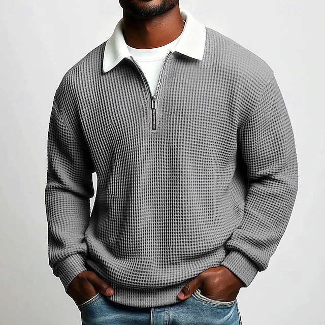 Clothes > Men's Clothing > Tops > Sweatshirts & Hoodies  Casual Long Sleeve Zip Shirt