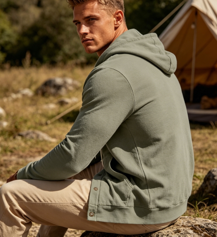 Clothes > Men's Clothing > Tops > Shirts Men's Loose Linen Long Sleeve Hooded Shirt M-3XL