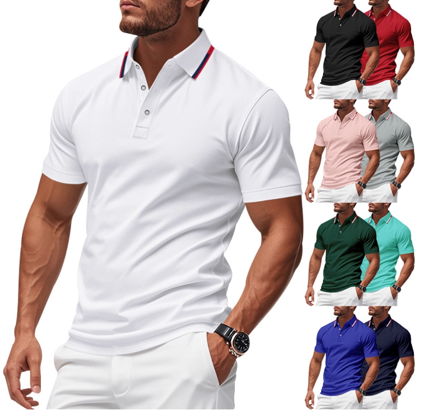Clothes > Men's Clothing > Tops > T-Shirts Men's Short Sleeve Polo Shirt Summer Polo Shirt With Lapel S-3XL