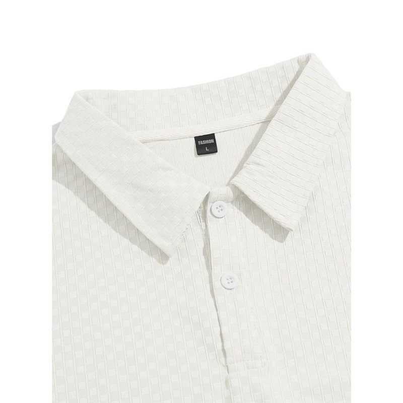Clothes > Men's Clothing > Tops > T-Shirts  Summer Men's Checked Shirt With Lapels Short Sleeves S-3XL