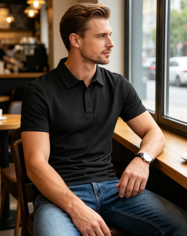 Clothes > Men's Clothing > Tops > T-Shirts  Short Sleeve Lapel Polo Shirt Plus Size Summer T-Shirt