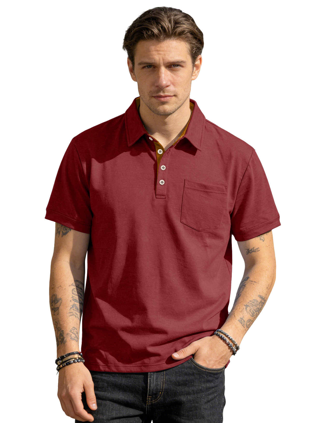 Clothes > Men's Clothing > Tops > T-Shirts  Summer Men's Polo Shirts With Short Sleeves And Lapels