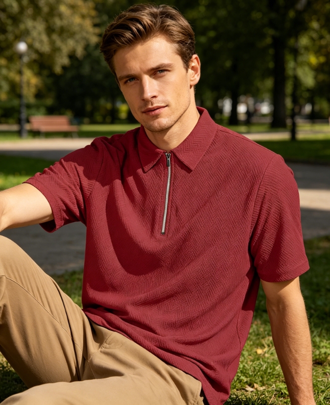 Clothes > Men's Clothing > Tops > T-Shirts  Men's Summer Loose Short Sleeve Polo Shirt S-3XL