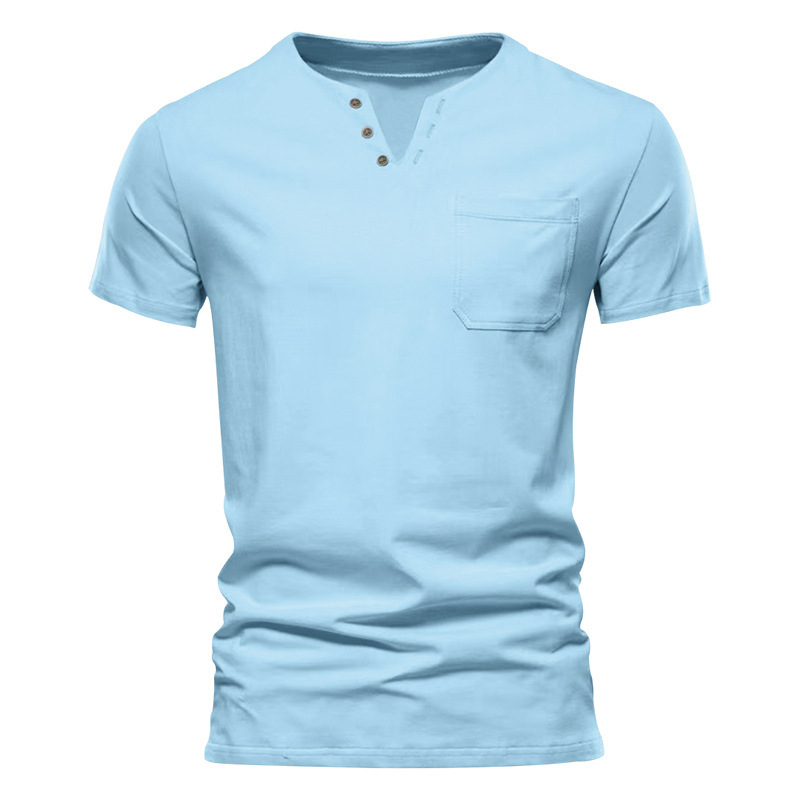 Clothes > Men's Clothing > Tops > T-Shirts  Summer Men's T-Shirt V-Neck Slim Short Sleeve