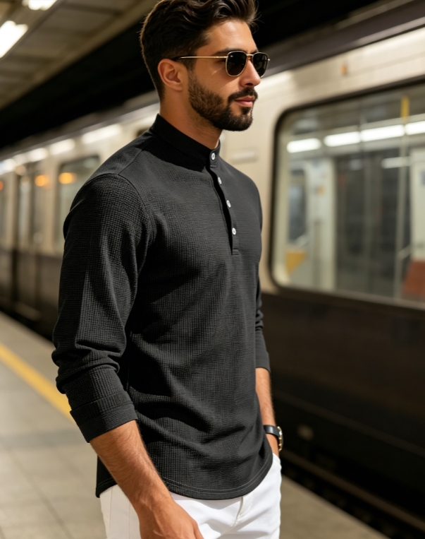 Clothes > Men's Clothing > Tops > Shirts  Mid Sleeve Polo Shirt, Men's Polo Suit S-3XL