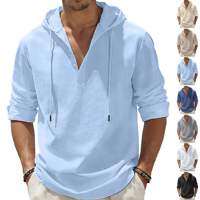 Clothes > Men's Clothing > Tops > Shirts  Men's Loose Oversized Quick Dry Long Sleeve Hooded Shirt
