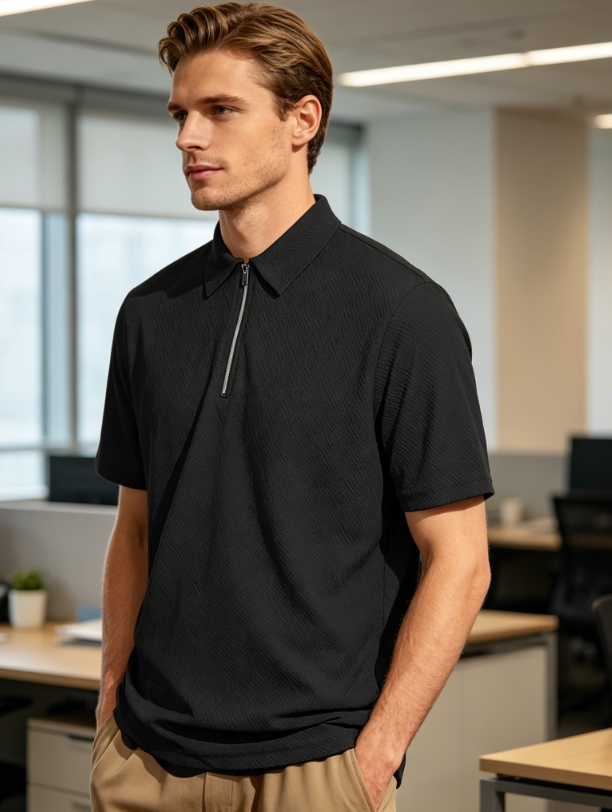 Clothes > Men's Clothing > Tops > T-Shirts  Men's Summer Loose Short Sleeve Polo Shirt S-3XL
