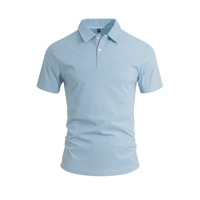 Clothes > Men's Clothing > Tops > T-Shirts  Summer Men's Checked Shirt With Lapels Short Sleeves S-3XL
