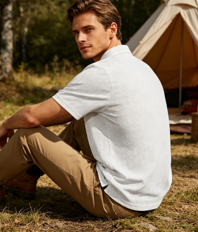Clothes > Men's Clothing > Tops > T-Shirts  Men's Summer Loose Short Sleeve Polo Shirt S-3XL