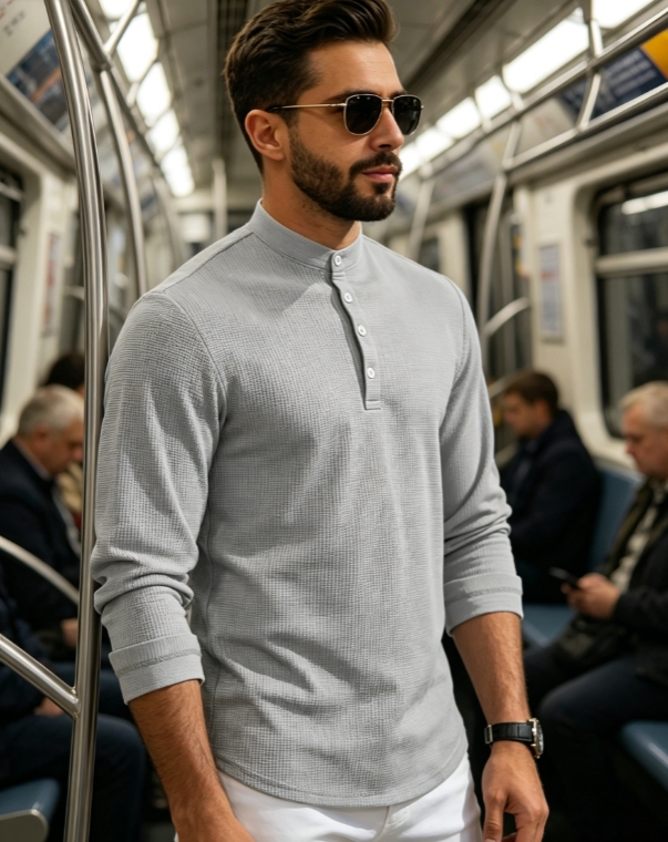 Clothes > Men's Clothing > Tops > Shirts  Mid Sleeve Polo Shirt, Men's Polo Suit S-3XL