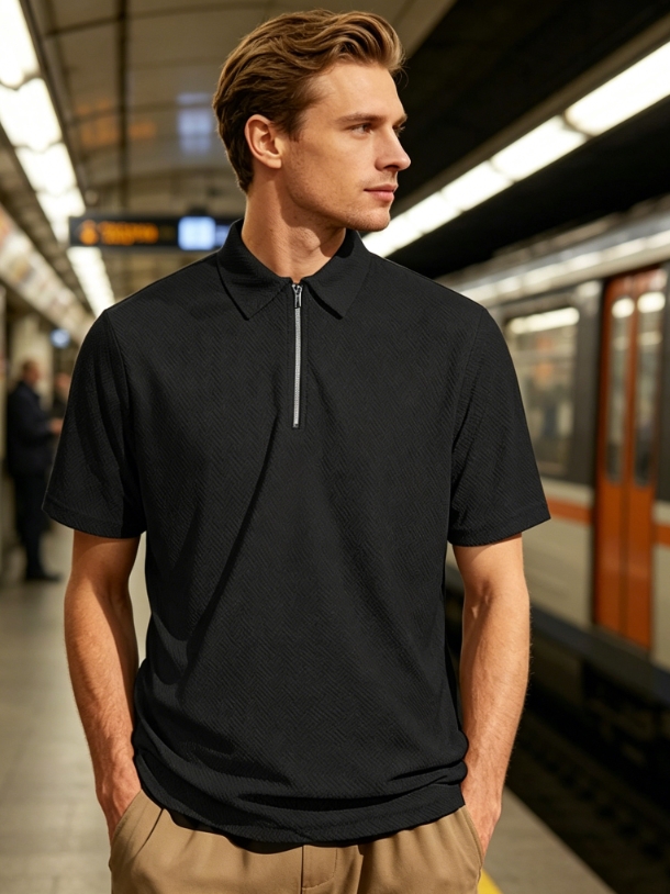 Clothes > Men's Clothing > Tops > T-Shirts  Men's Summer Loose Short Sleeve Polo Shirt S-3XL
