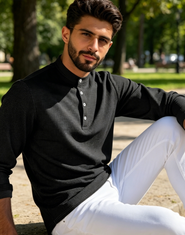 Clothes > Men's Clothing > Tops > Shirts  Mid Sleeve Polo Shirt, Men's Polo Suit S-3XL
