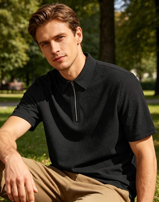 Clothes > Men's Clothing > Tops > T-Shirts  Men's Summer Loose Short Sleeve Polo Shirt S-3XL