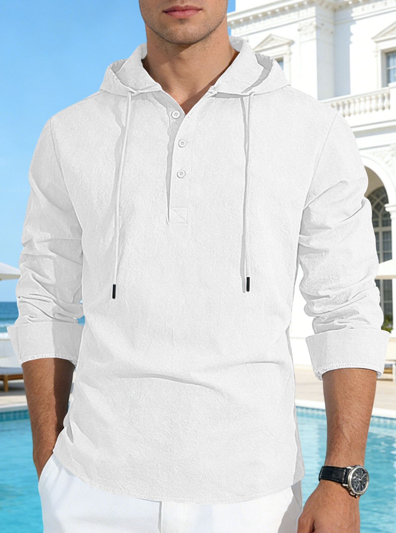 Clothes > Men's Clothing > Tops > Shirts  Men's Loose Oversized Quick Dry Long Sleeve Hooded Shirt