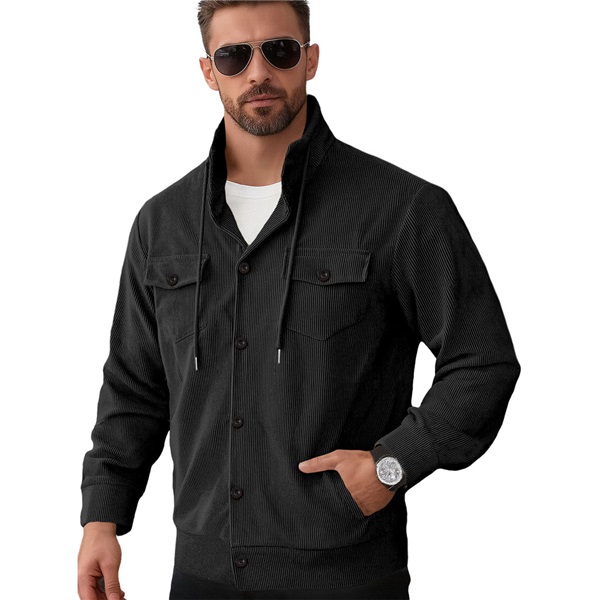 Clothes > Men's Clothing > Tops > Jackets & Coats  Autumn Oversized Loose Coat Long Sleeves Velvet Lapel Jacket