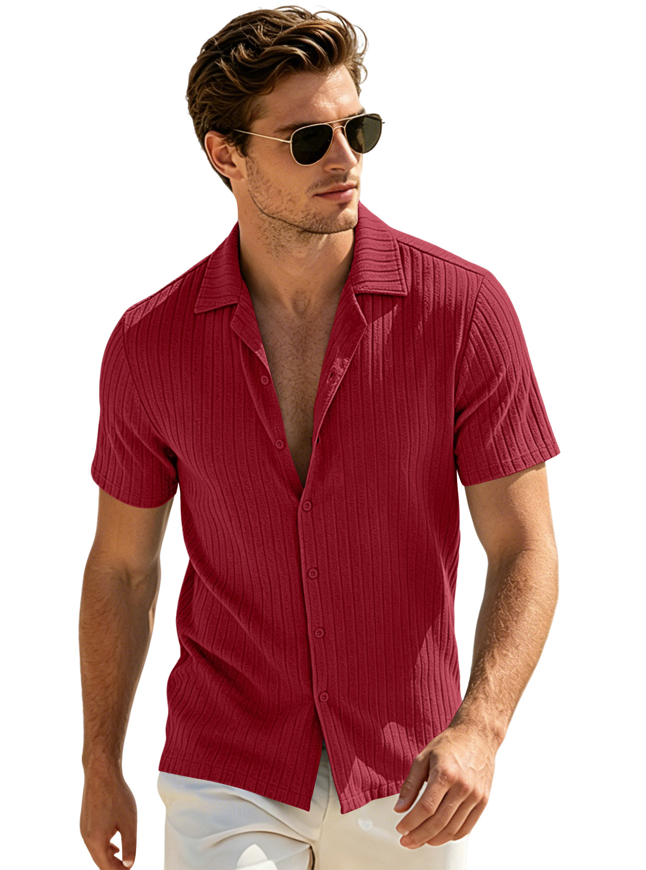 Clothes > Men's Clothing > Tops > T-Shirts Men's Summer Loose Short Sleeve Lapel Shirt