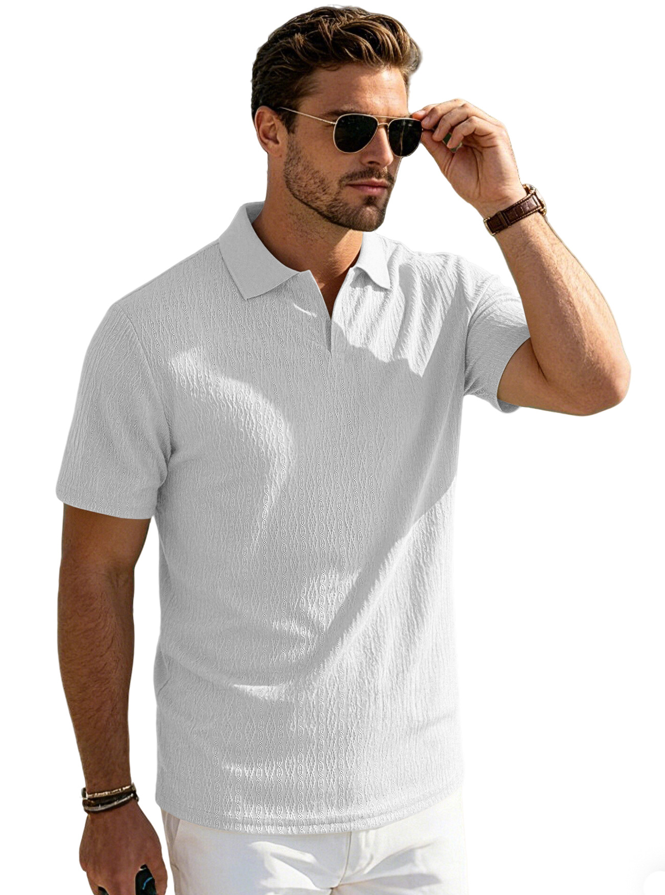 Clothes > Men's Clothing > Tops > T-Shirts Men Short Sleeve Lapel Polo Shirt Quick Dry Polyester Shirt