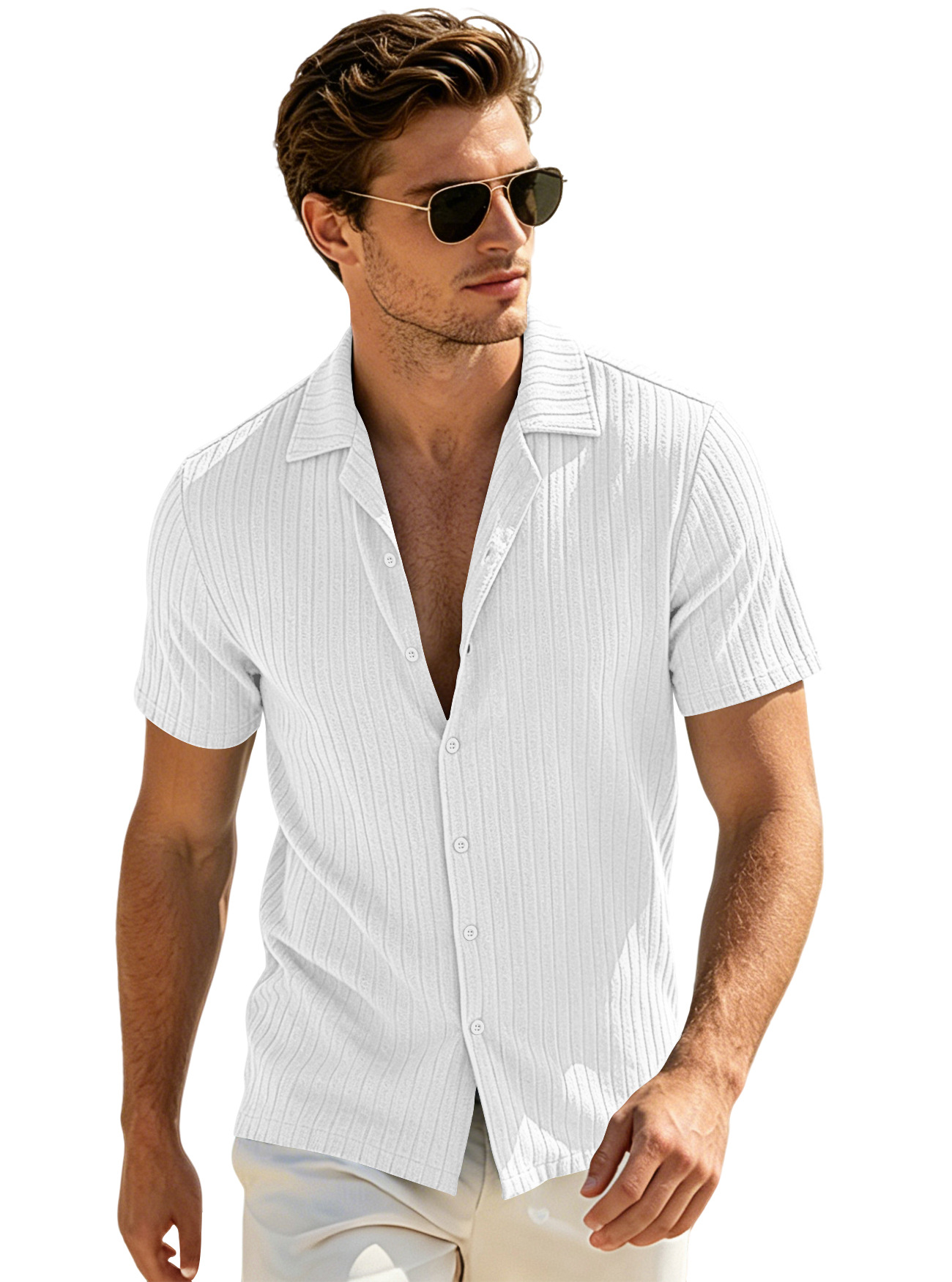 Clothes > Men's Clothing > Tops > T-Shirts Men's Summer Loose Short Sleeve Lapel Shirt