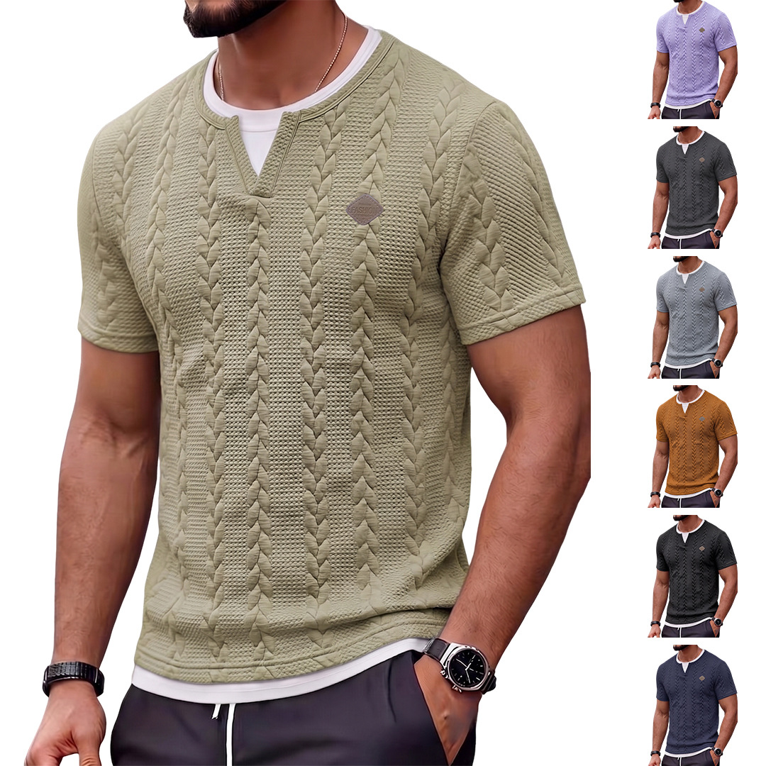 Clothes > Men's Clothing > Tops > T-Shirts  Summer Men's Slim Casual Short Sleeve T-Shirt