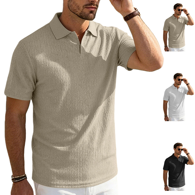Clothes > Men's Clothing > Tops > T-Shirts Men Short Sleeve Lapel Polo Shirt Quick Dry Polyester Shirt