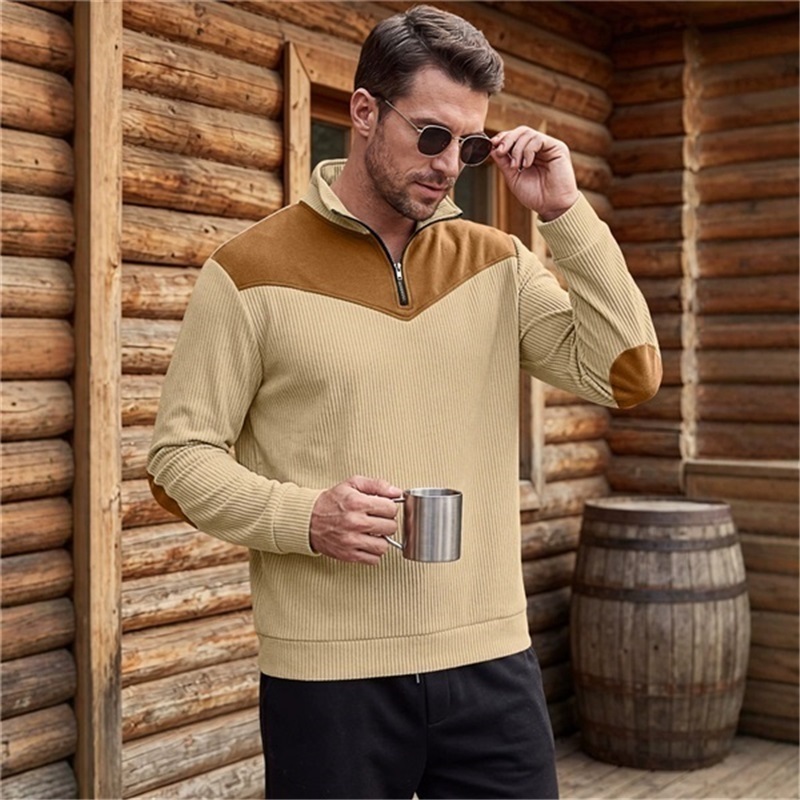 Clothes > Men's Clothing > Tops > Sweatshirts & Hoodies  Men's Stand Collar Sweatshirt Fashion Long Sleeve Top