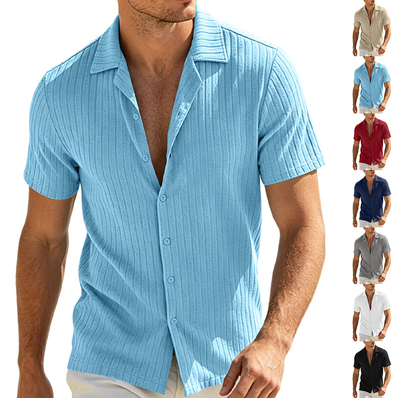 Clothes > Men's Clothing > Tops > T-Shirts Men's Summer Loose Short Sleeve Lapel Shirt