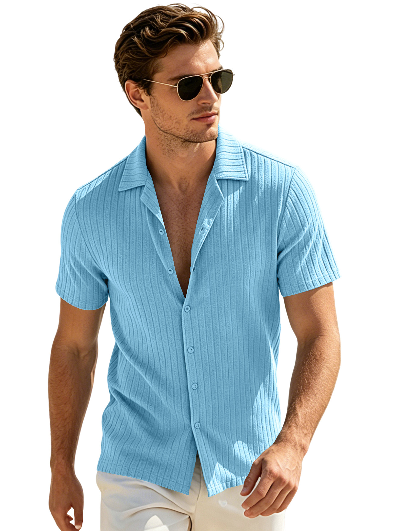 Clothes > Men's Clothing > Tops > T-Shirts Men's Summer Loose Short Sleeve Lapel Shirt