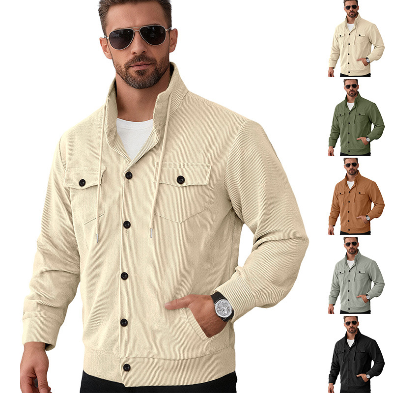 Clothes > Men's Clothing > Tops > Jackets & Coats  Autumn Oversized Loose Coat Long Sleeves Velvet Lapel Jacket